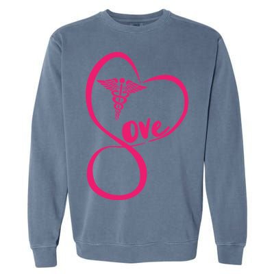 Support Love Nurses Garment-Dyed Sweatshirt