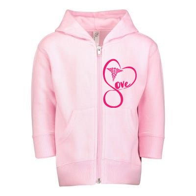 Support Love Nurses Toddler Zip Fleece Hoodie