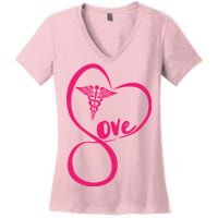 Support Love Nurses Women's V-Neck T-Shirt