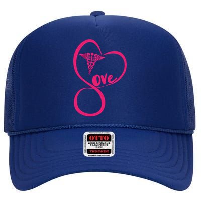 Support Love Nurses High Crown Mesh Back Trucker Hat