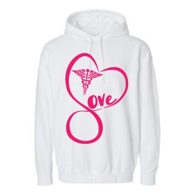 Support Love Nurses Garment-Dyed Fleece Hoodie