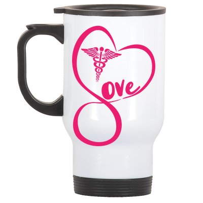 Support Love Nurses Stainless Steel Travel Mug