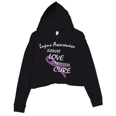 Support Lupus Awareness Crop Fleece Hoodie