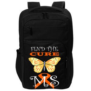 Support MS Help Find The Cure Ribbon Multiple Sclerosis Impact Tech Backpack