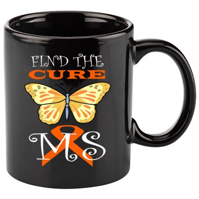 Support MS Help Find The Cure Ribbon Multiple Sclerosis 11oz C Handle Ceramic Mug