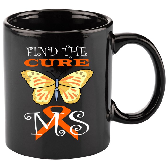 Support MS Help Find The Cure Ribbon Multiple Sclerosis 11oz C Handle Ceramic Mug