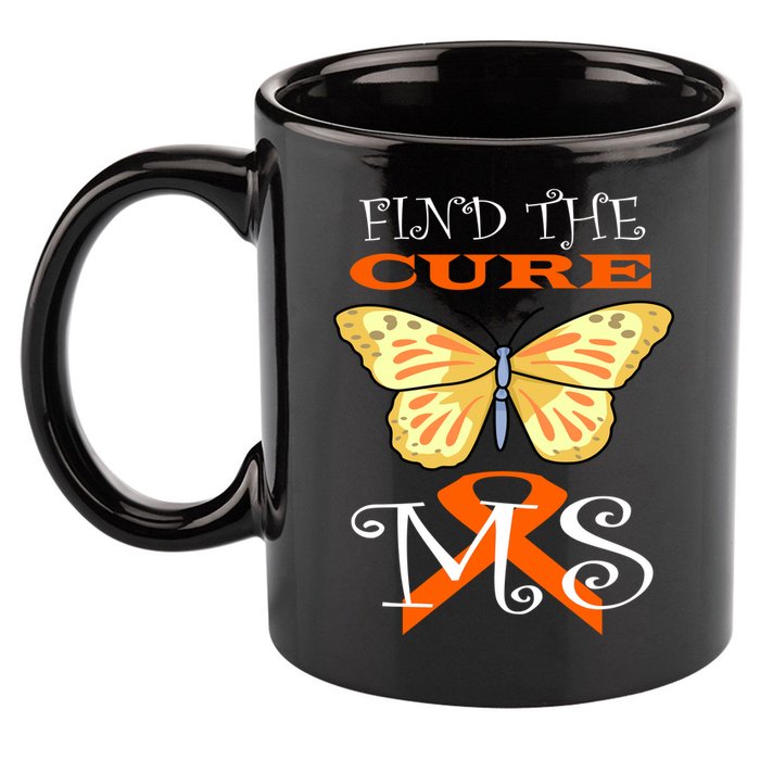 Support MS Help Find The Cure Ribbon Multiple Sclerosis 11oz C Handle Ceramic Mug