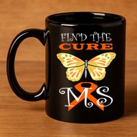 Support MS Help Find The Cure Ribbon Multiple Sclerosis 11oz C Handle Ceramic Mug