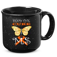 Support MS Help Find The Cure Ribbon Multiple Sclerosis 15oz Campfire Ceramic Mug