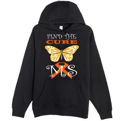 Support MS Help Find The Cure Ribbon Multiple Sclerosis Premium Pullover Hoodie
