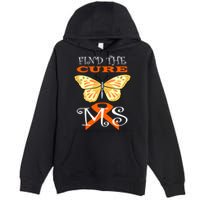 Support MS Help Find The Cure Ribbon Multiple Sclerosis Premium Pullover Hoodie