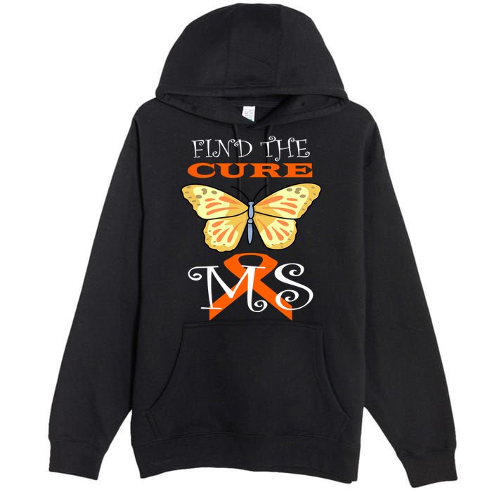 Support MS Help Find The Cure Ribbon Multiple Sclerosis Premium Pullover Hoodie