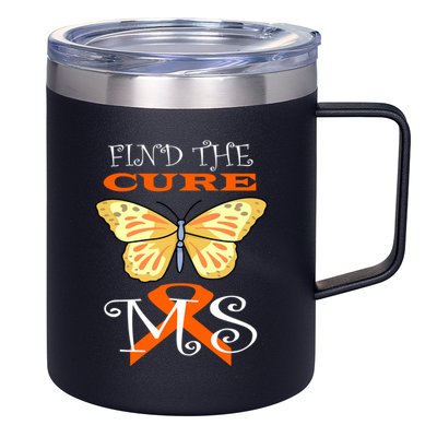 Support MS Help Find The Cure Ribbon Multiple Sclerosis 12oz Stainless Steel Coffee Mug