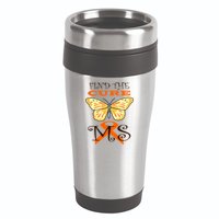 Support MS Help Find The Cure Ribbon Multiple Sclerosis 16oz Travel Tumbler