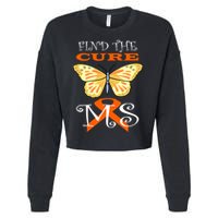 Support MS Help Find The Cure Ribbon Multiple Sclerosis Cropped Pullover Crew