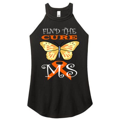 Support MS Help Find The Cure Ribbon Multiple Sclerosis Women's Perfect Tri Rocker Tank