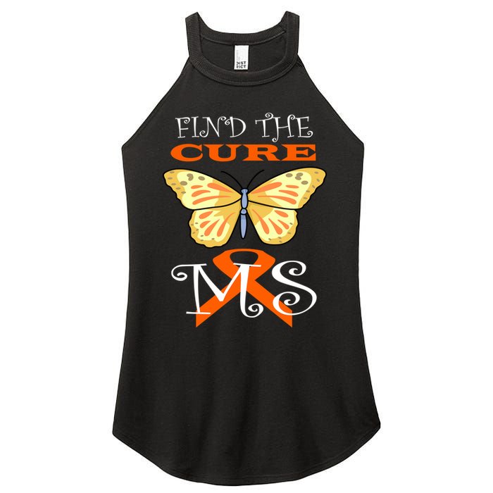 Support MS Help Find The Cure Ribbon Multiple Sclerosis Women's Perfect Tri Rocker Tank