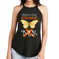 Support MS Help Find The Cure Ribbon Multiple Sclerosis Women's Perfect Tri Rocker Tank