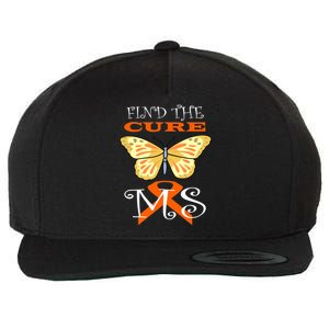 Support MS Help Find The Cure Ribbon Multiple Sclerosis Wool Snapback Cap