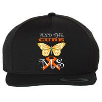 Support MS Help Find The Cure Ribbon Multiple Sclerosis Wool Snapback Cap