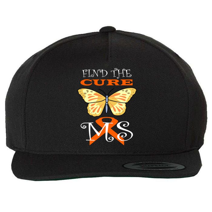 Support MS Help Find The Cure Ribbon Multiple Sclerosis Wool Snapback Cap