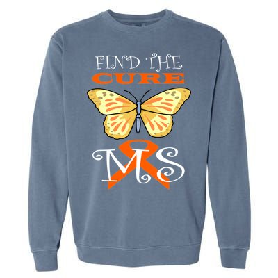 Support MS Help Find The Cure Ribbon Multiple Sclerosis Garment-Dyed Sweatshirt