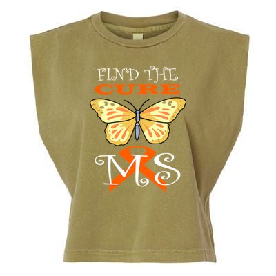 Support MS Help Find The Cure Ribbon Multiple Sclerosis Garment-Dyed Women's Muscle Tee