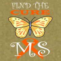 Support MS Help Find The Cure Ribbon Multiple Sclerosis Garment-Dyed Women's Muscle Tee