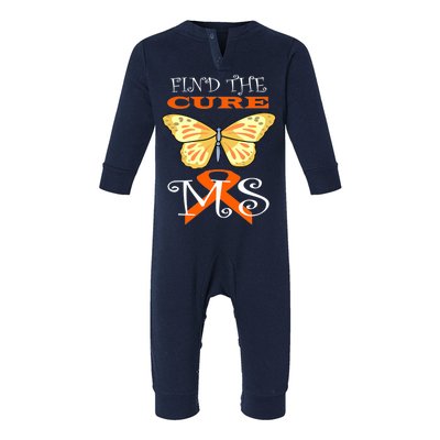 Support MS Help Find The Cure Ribbon Multiple Sclerosis Infant Fleece One Piece