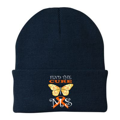 Support MS Help Find The Cure Ribbon Multiple Sclerosis Knit Cap Winter Beanie