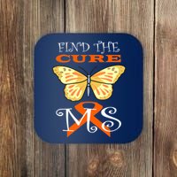 Support MS Help Find The Cure Ribbon Multiple Sclerosis Coaster