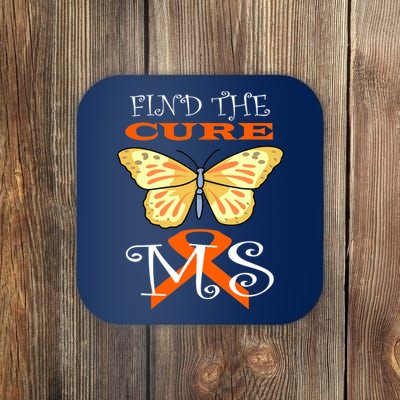 Support MS Help Find The Cure Ribbon Multiple Sclerosis Coaster