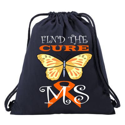 Support MS Help Find The Cure Ribbon Multiple Sclerosis Drawstring Bag