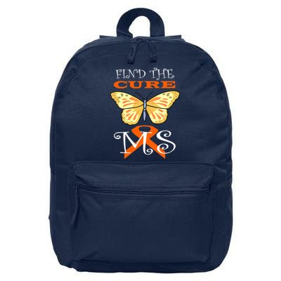 Support MS Help Find The Cure Ribbon Multiple Sclerosis 16 in Basic Backpack