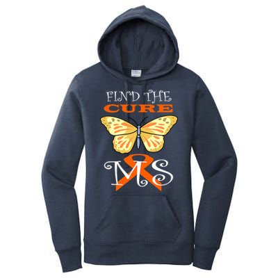 Support MS Help Find The Cure Ribbon Multiple Sclerosis Women's Pullover Hoodie