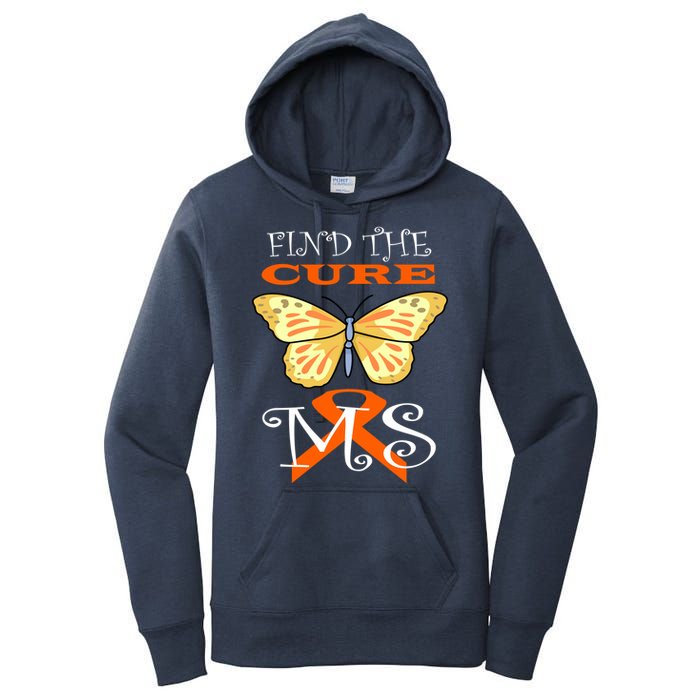 Support MS Help Find The Cure Ribbon Multiple Sclerosis Women's Pullover Hoodie