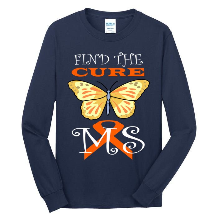 Support MS Help Find The Cure Ribbon Multiple Sclerosis Tall Long Sleeve T-Shirt