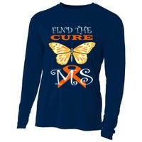 Support MS Help Find The Cure Ribbon Multiple Sclerosis Cooling Performance Long Sleeve Crew