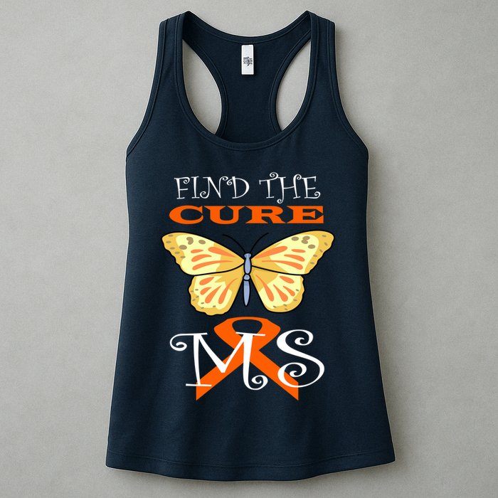 Support MS Help Find The Cure Ribbon Multiple Sclerosis Womens Tank Top