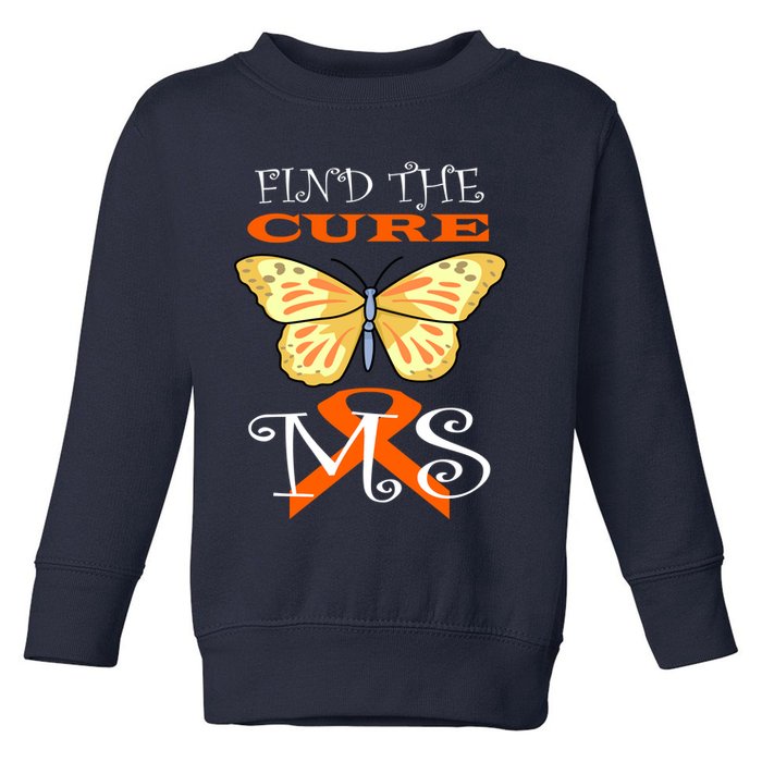 Support MS Help Find The Cure Ribbon Multiple Sclerosis Toddler Sweatshirt