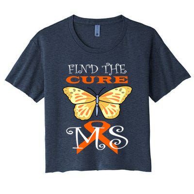 Support MS Help Find The Cure Ribbon Multiple Sclerosis Crop Top