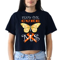 Support MS Help Find The Cure Ribbon Multiple Sclerosis Crop Top