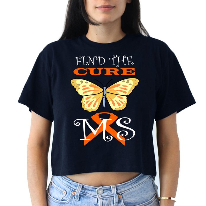Support MS Help Find The Cure Ribbon Multiple Sclerosis Crop Top