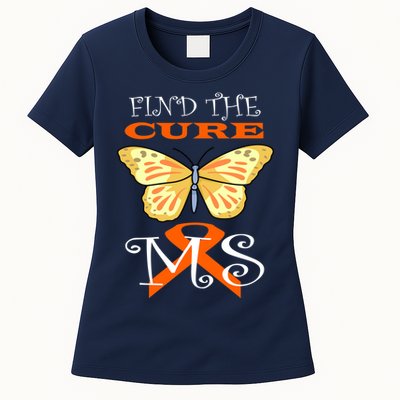 Support MS Help Find The Cure Ribbon Multiple Sclerosis Womens T-Shirt