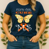 Support MS Help Find The Cure Ribbon Multiple Sclerosis Womens T-Shirt