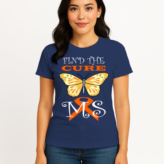 Support MS Help Find The Cure Ribbon Multiple Sclerosis Womens T-Shirt