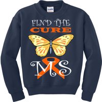 Support MS Help Find The Cure Ribbon Multiple Sclerosis Kids Sweatshirt