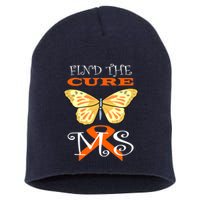 Support MS Help Find The Cure Ribbon Multiple Sclerosis Short Acrylic Beanie