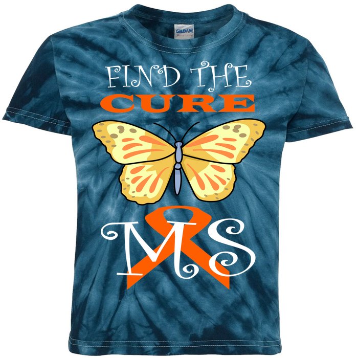 Support MS Help Find The Cure Ribbon Multiple Sclerosis Kids Tie-Dye T-Shirt