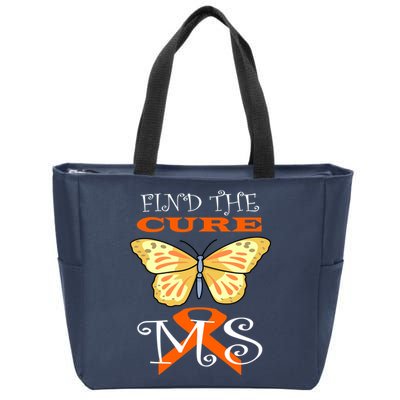 Support MS Help Find The Cure Ribbon Multiple Sclerosis Zip Tote Bag